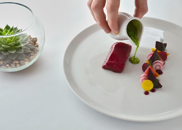 Fine dining experience at a Michelin-starred restaurant
