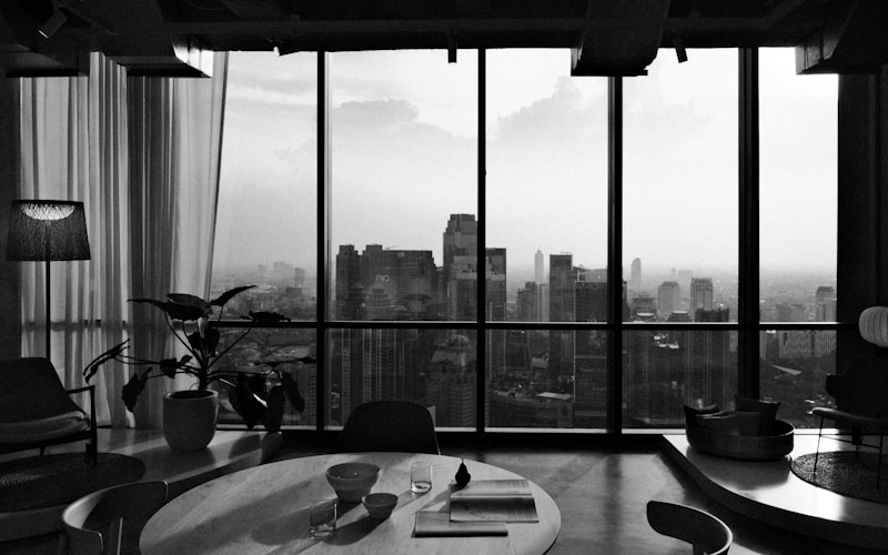 Luxury city view from high-rise office