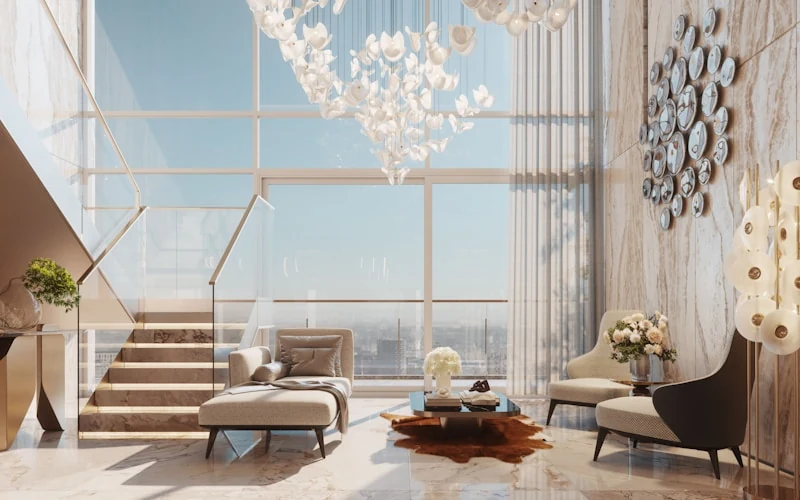 Luxury penthouse with panoramic city views
